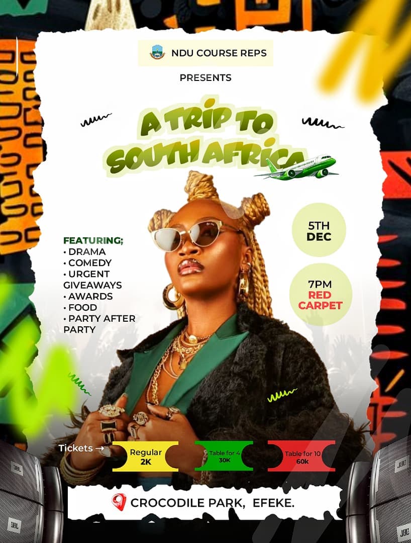 Image for A Trip To South Africa: NDU Course Reps Announce Mega End-of-Year Party at Crocodile Park