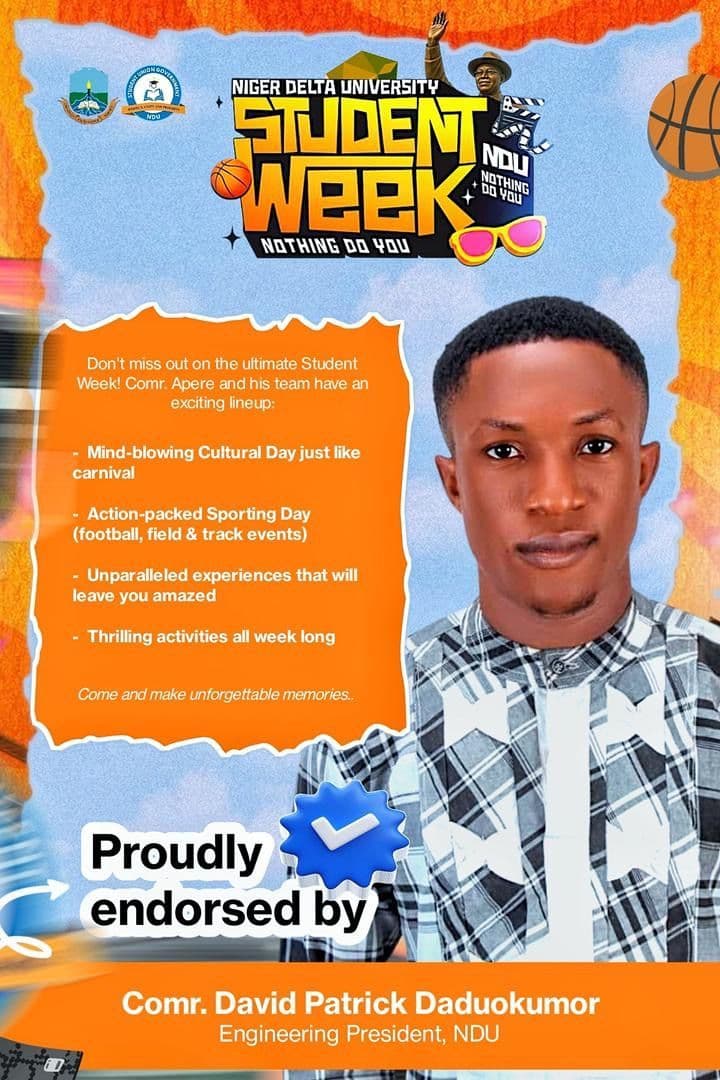 Cover image for 🎉 Engineering President Endorses NDU Student Week: “Nothing Do You!”